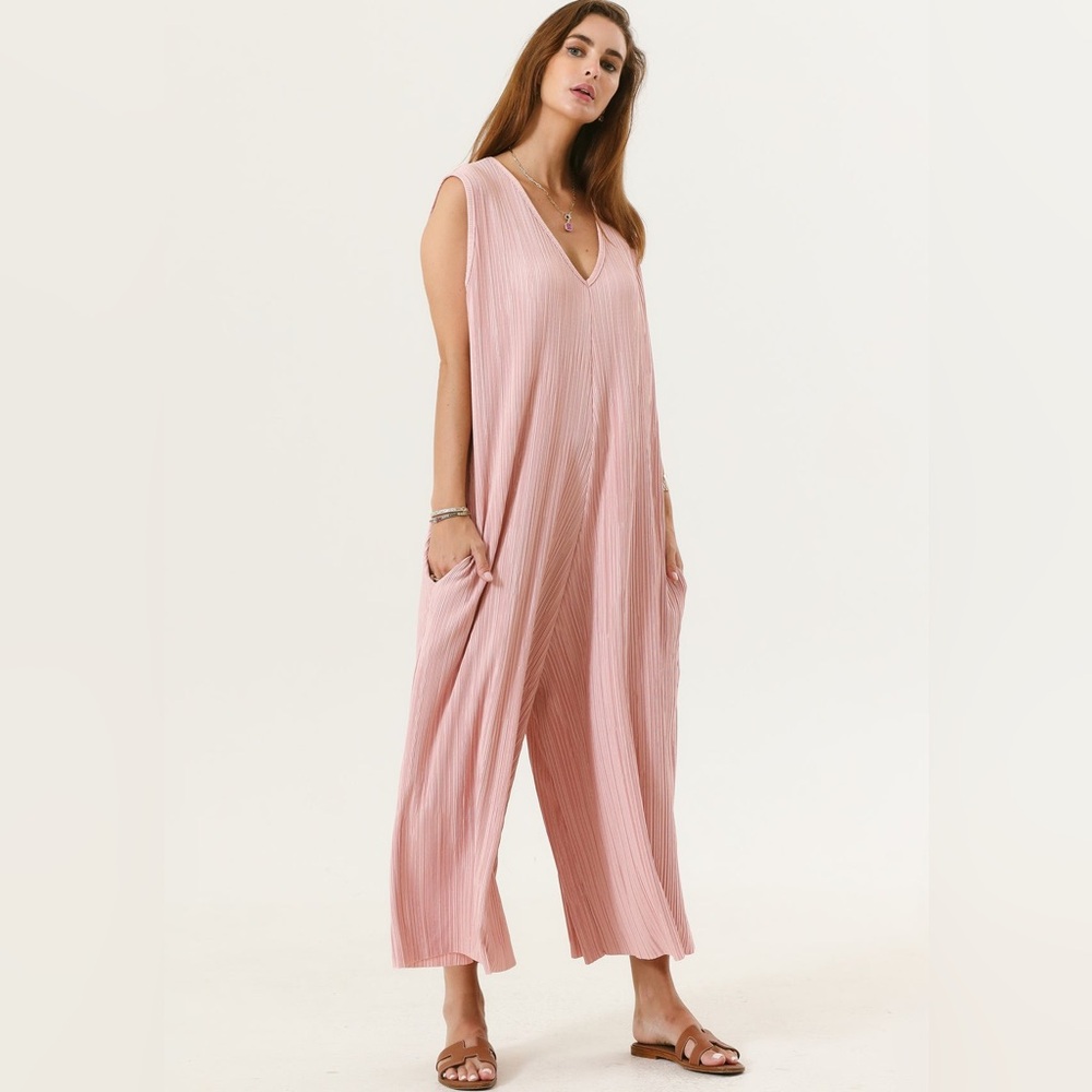 Nothing Fits But pleated jumpsuit Cream One Size